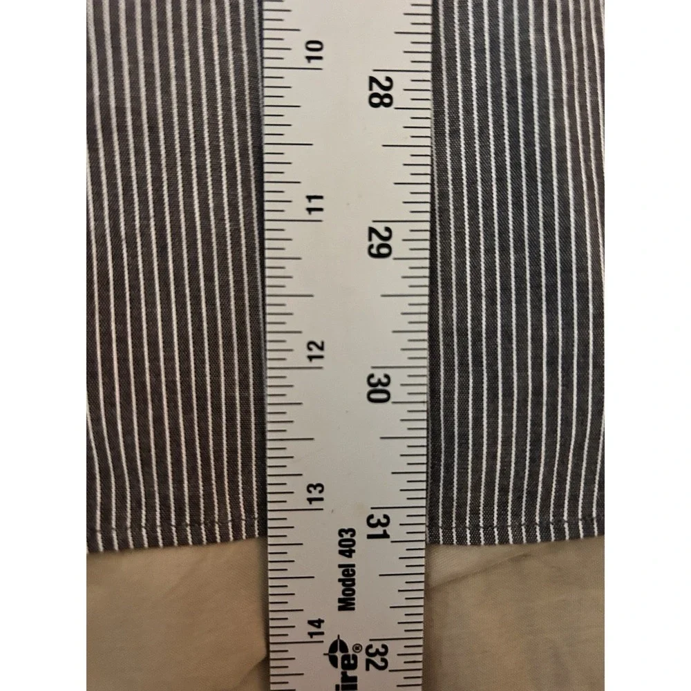 Croft &‎ Barrow Men's Dress Shirt 17.5 34/35 Grey White Pinstripe Classic Fit